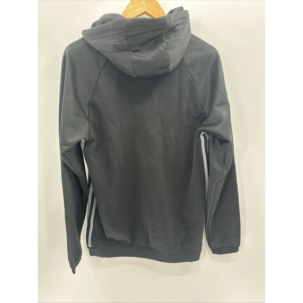 NEW Adidas Hoodie Mens M Black 1/4 Zip Sweatshirt Climawarm Heavy Stitch‎ Logo